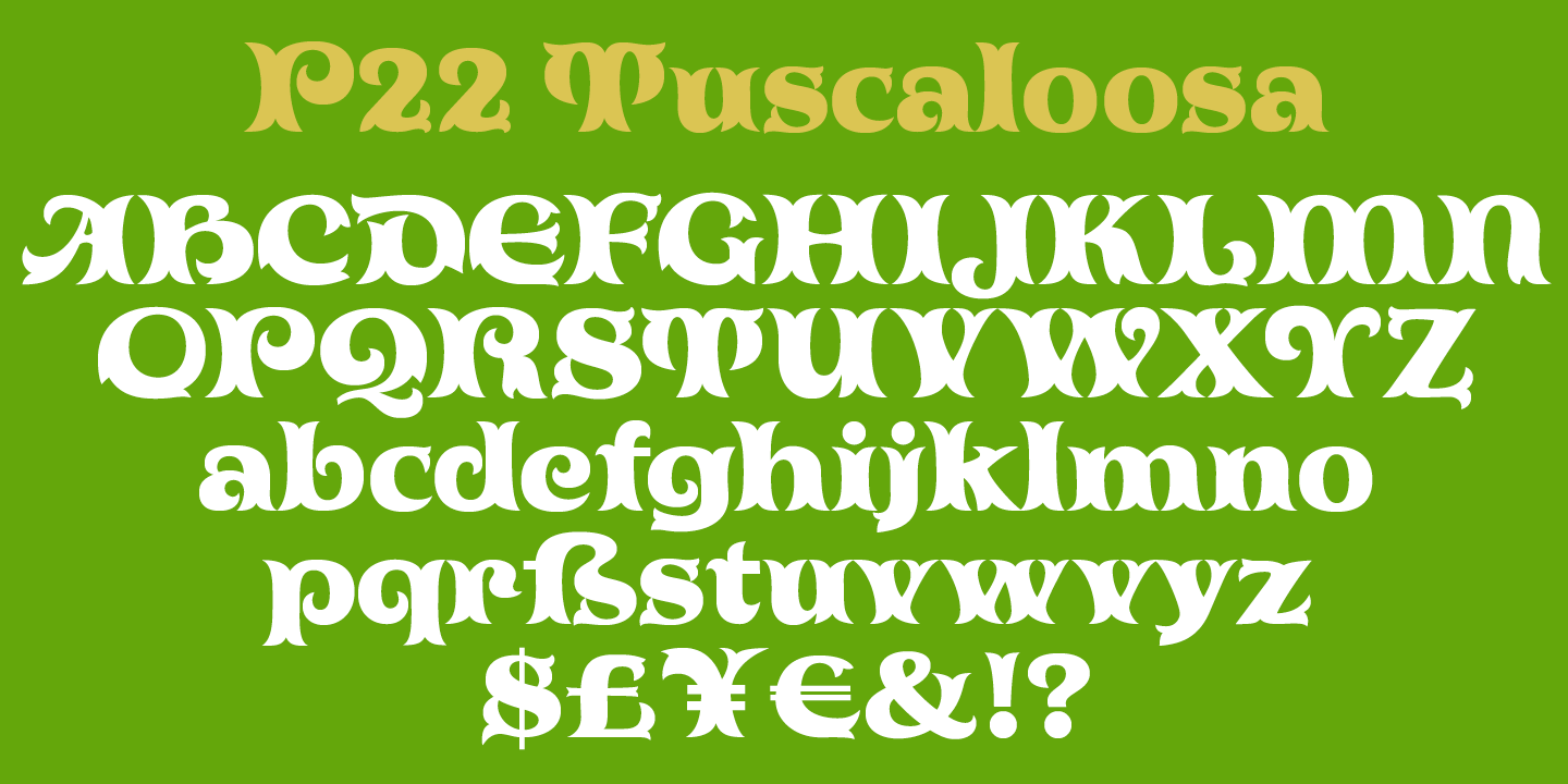 Beispiel einer P22 Tuscaloosa Regular-Schriftart